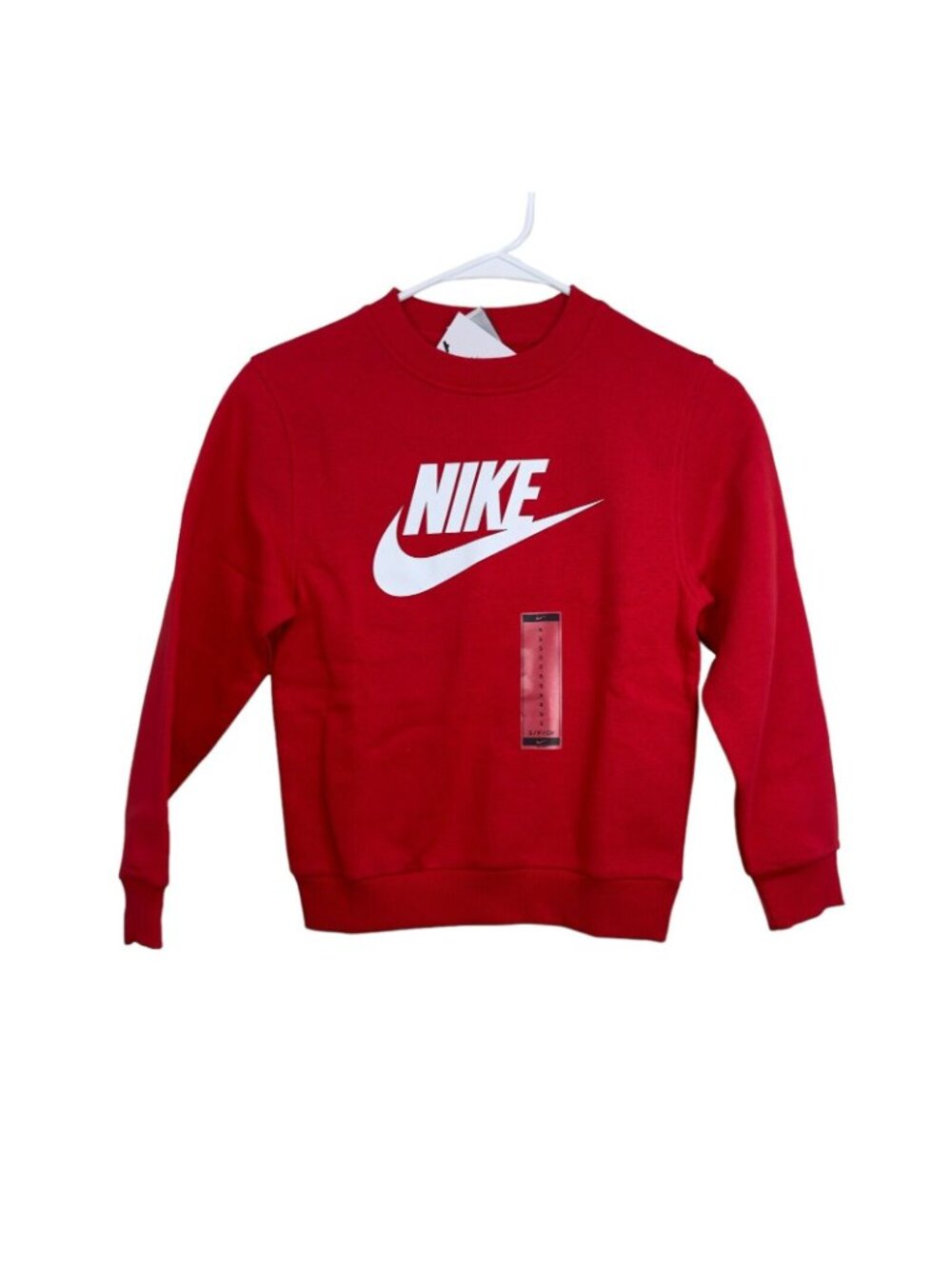 Nike Kids Small Red Sweatshirt Long Sleeve Logo Classic Standard Print -NEW - Picture 10 of 10